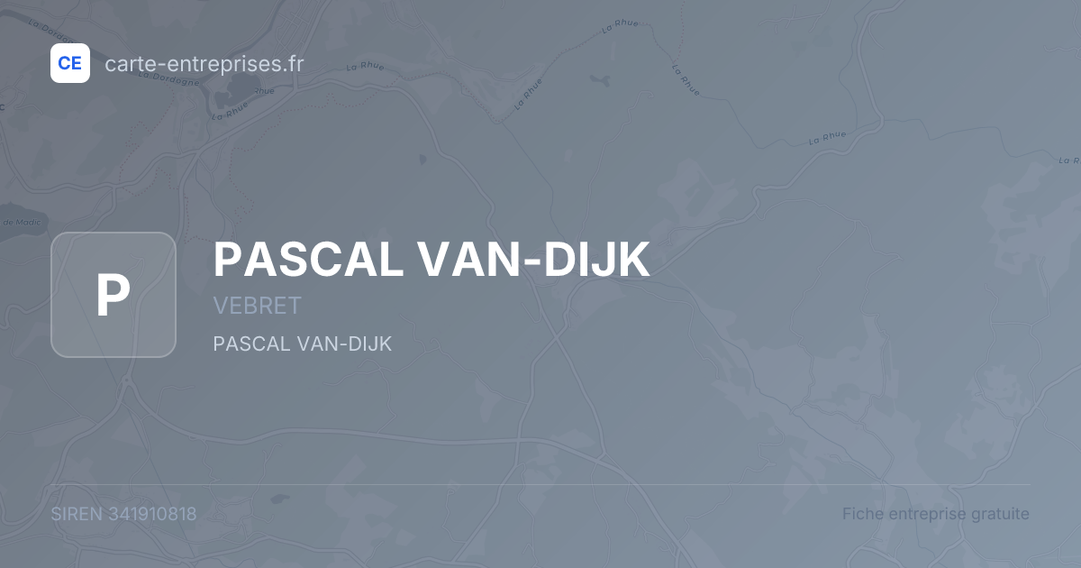 PASCAL VAN-DIJK — 341910818 — fiche entreprise