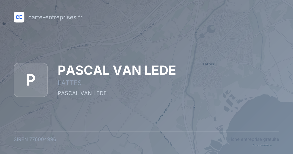PASCAL VAN LEDE — 776004996 — fiche entreprise