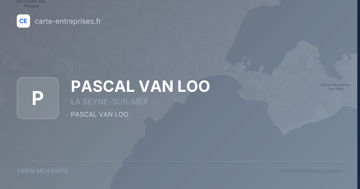 PASCAL VAN LOO — 881440879 — fiche entreprise