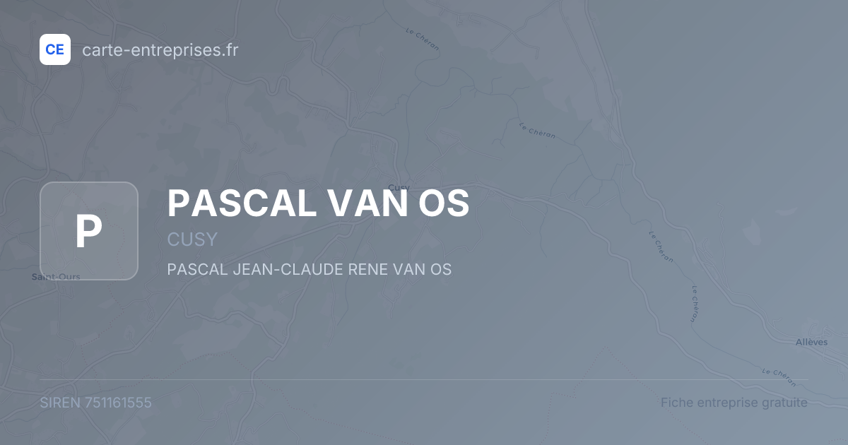 PASCAL VAN OS — 751161555 — fiche entreprise