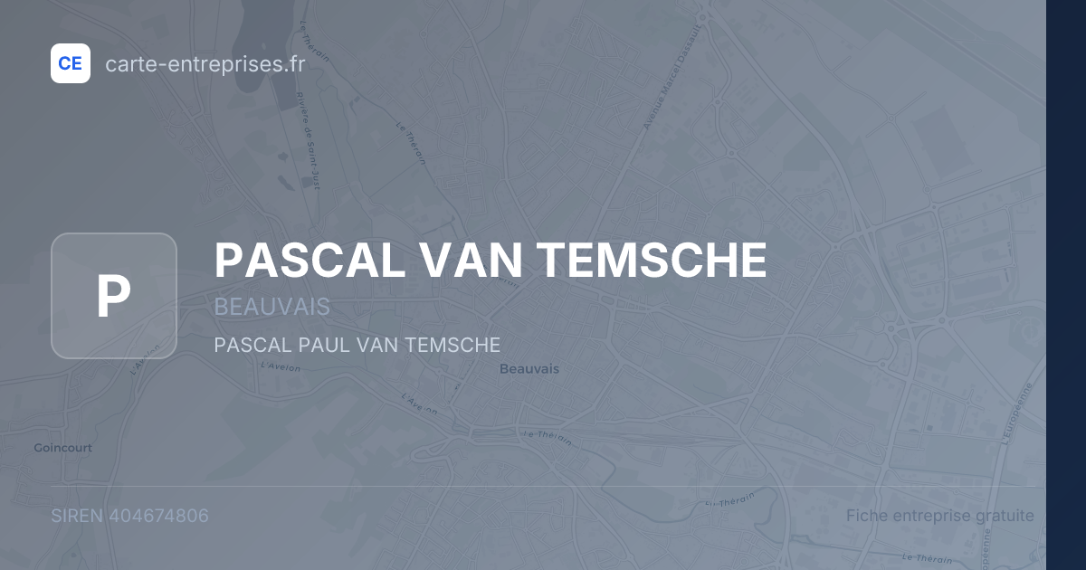 PASCAL VAN TEMSCHE — 404674806 — fiche entreprise