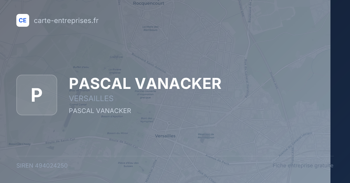 PASCAL VANACKER — 494024250 — fiche entreprise