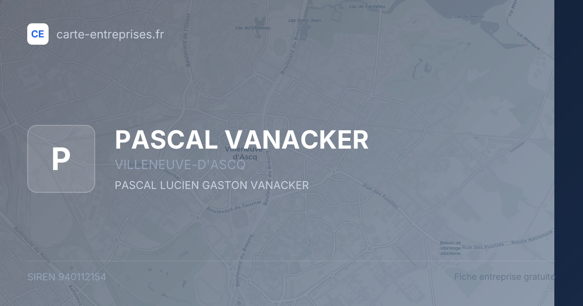 PASCAL VANACKER — 940112154 — fiche entreprise