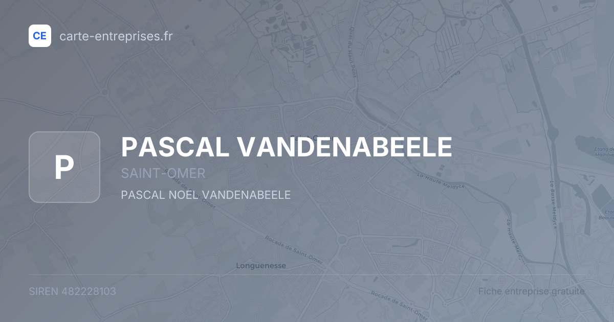 PASCAL VANDENABEELE — 482228103 — fiche entreprise