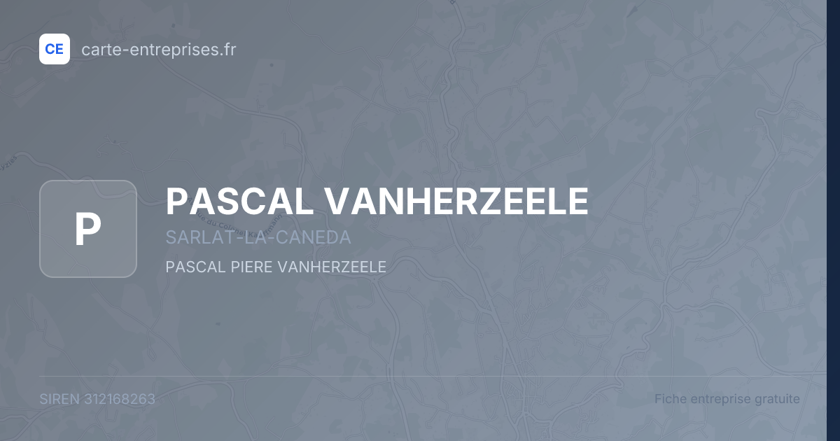 PASCAL VANHERZEELE — 312168263 — fiche entreprise