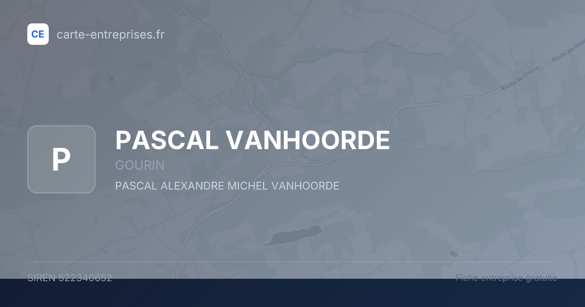PASCAL VANHOORDE — 522340652 — fiche entreprise