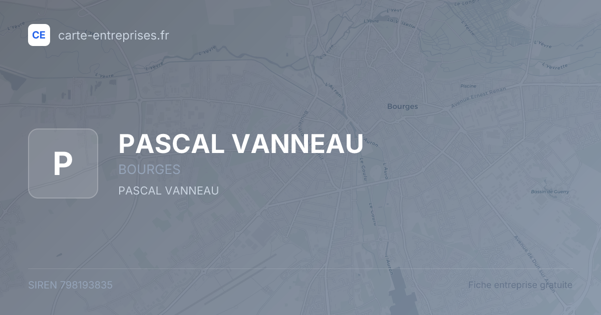 PASCAL VANNEAU — 798193835 — fiche entreprise