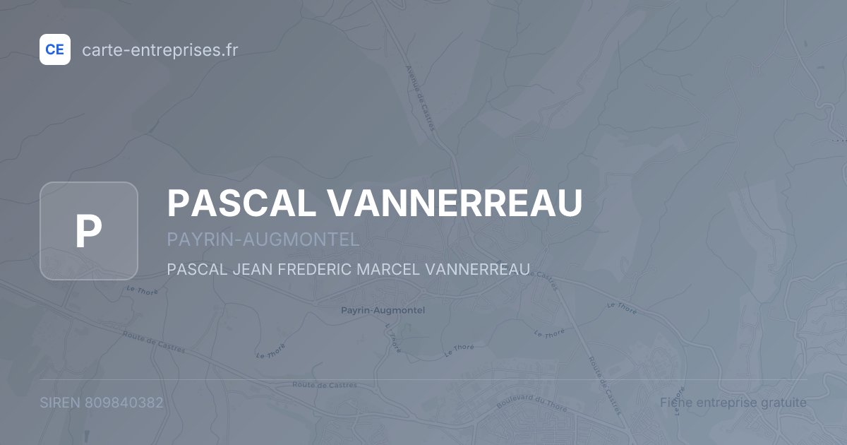 PASCAL VANNERREAU — 809840382 — fiche entreprise