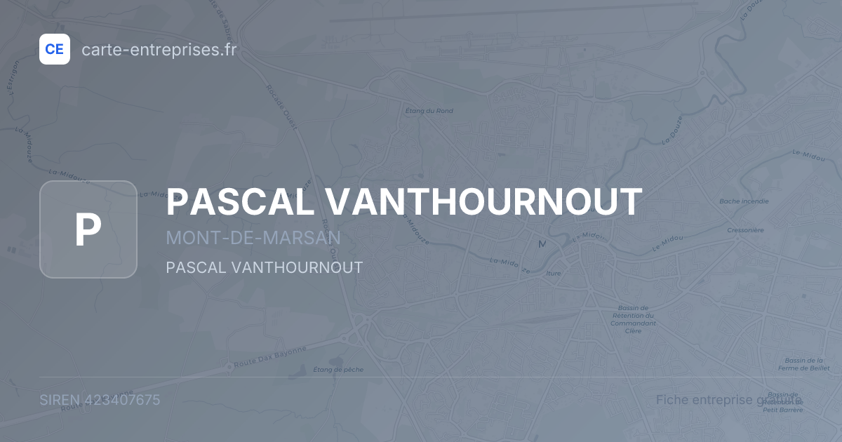 PASCAL VANTHOURNOUT — 423407675 — fiche entreprise