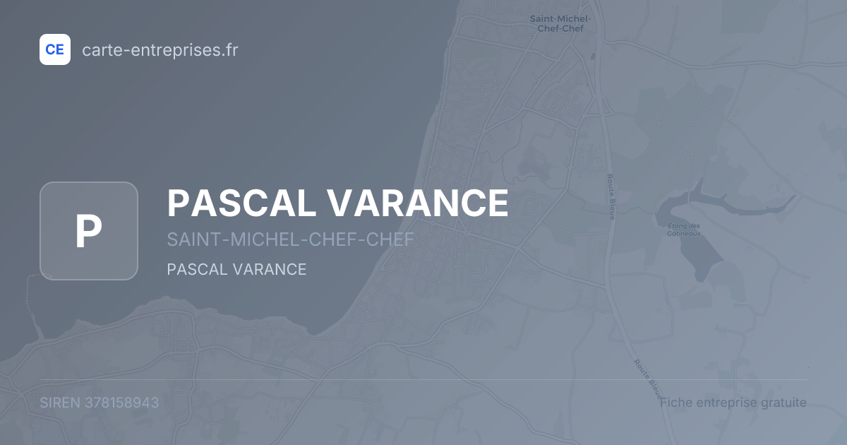 PASCAL VARANCE — 378158943 — fiche entreprise