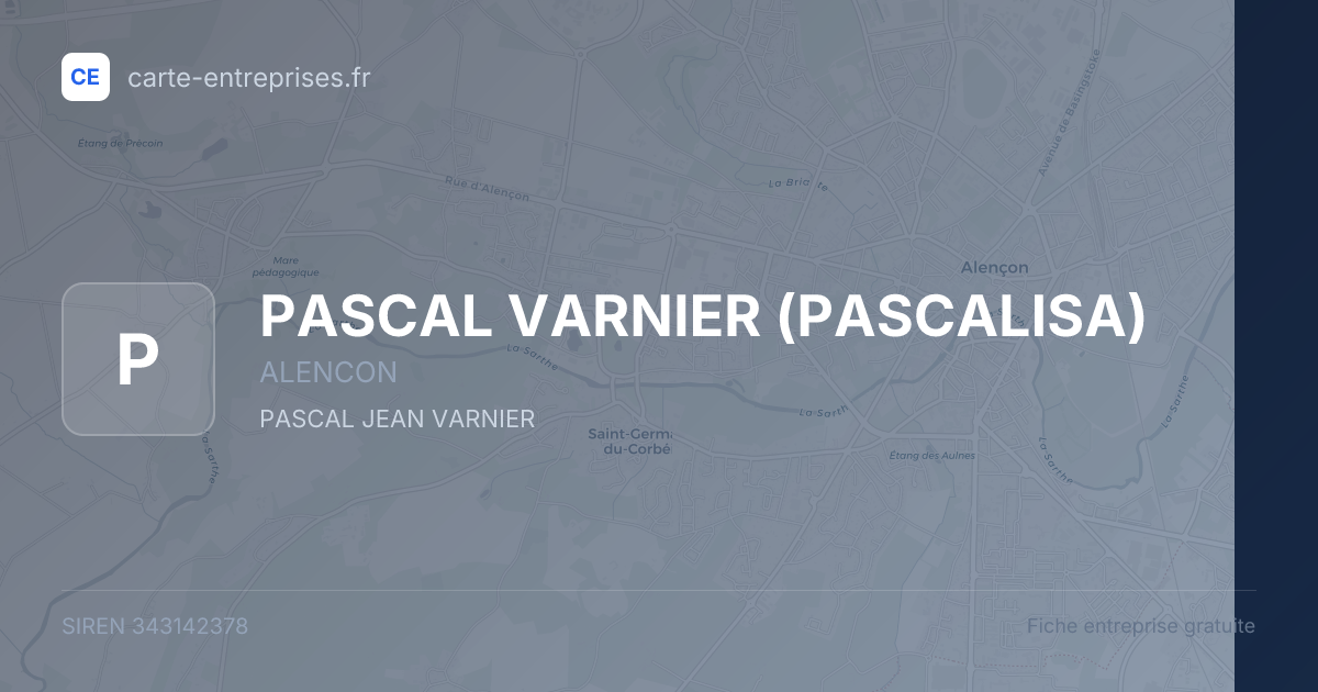 PASCAL VARNIER (PASCALISA) — 343142378 — fiche entreprise