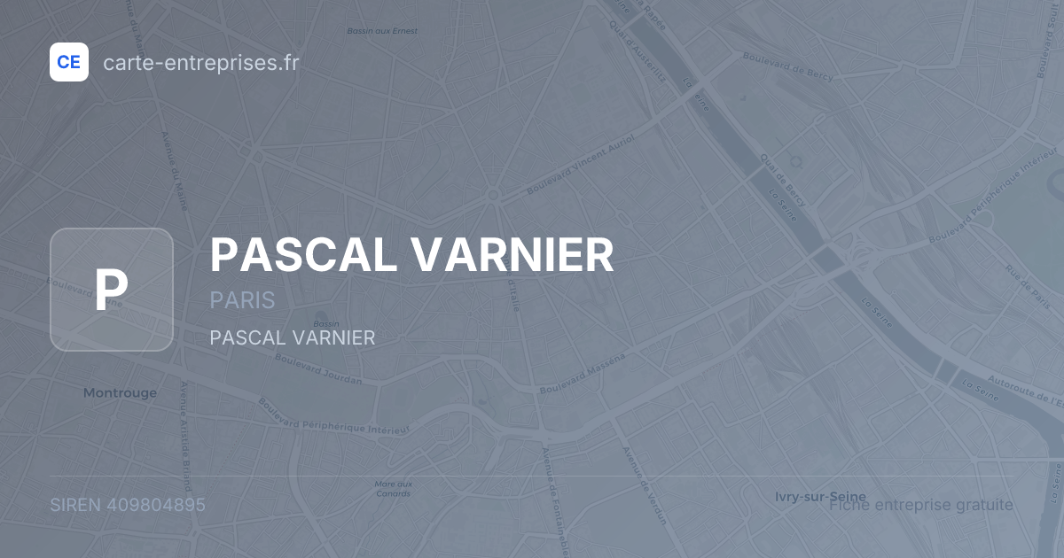 PASCAL VARNIER — 409804895 — fiche entreprise