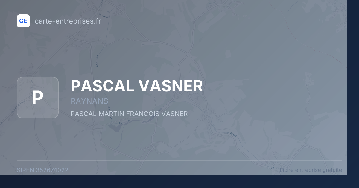 PASCAL VASNER — 352674022 — fiche entreprise