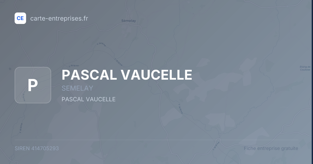 PASCAL VAUCELLE — 414705293 — fiche entreprise