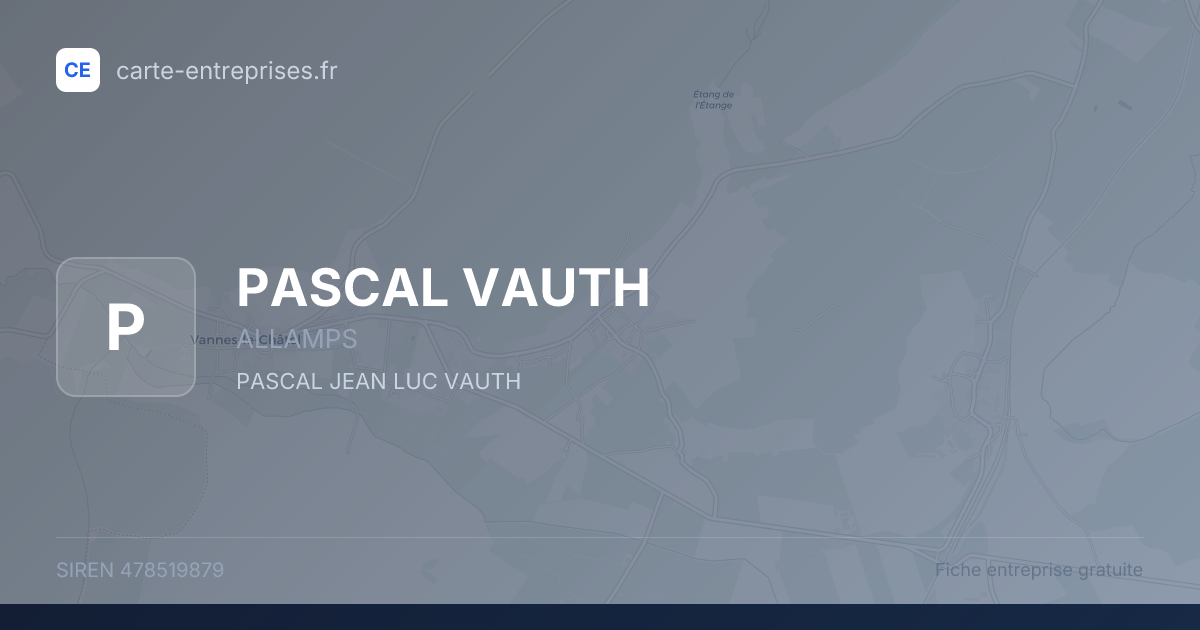 PASCAL VAUTH — 478519879 — fiche entreprise