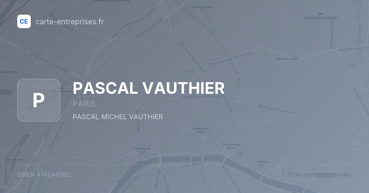 PASCAL VAUTHIER — 414244392 — fiche entreprise