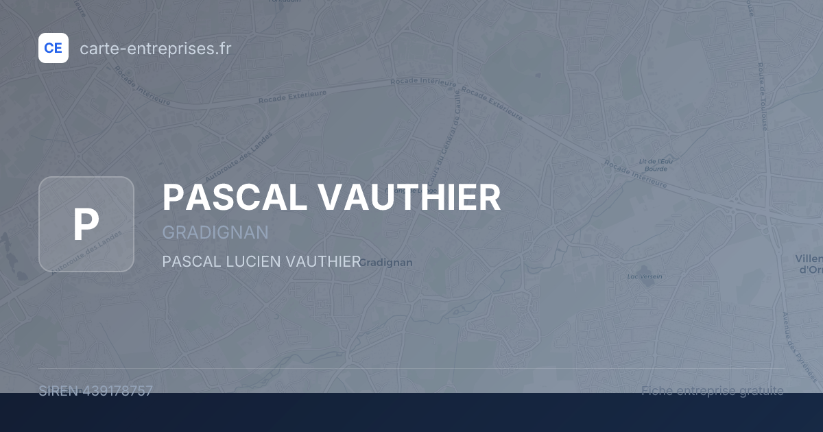 PASCAL VAUTHIER — 439178757 — fiche entreprise