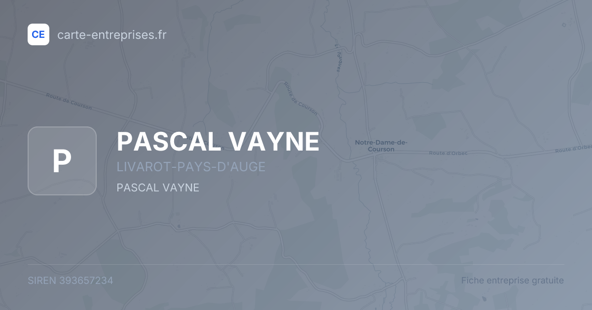 PASCAL VAYNE — 393657234 — fiche entreprise