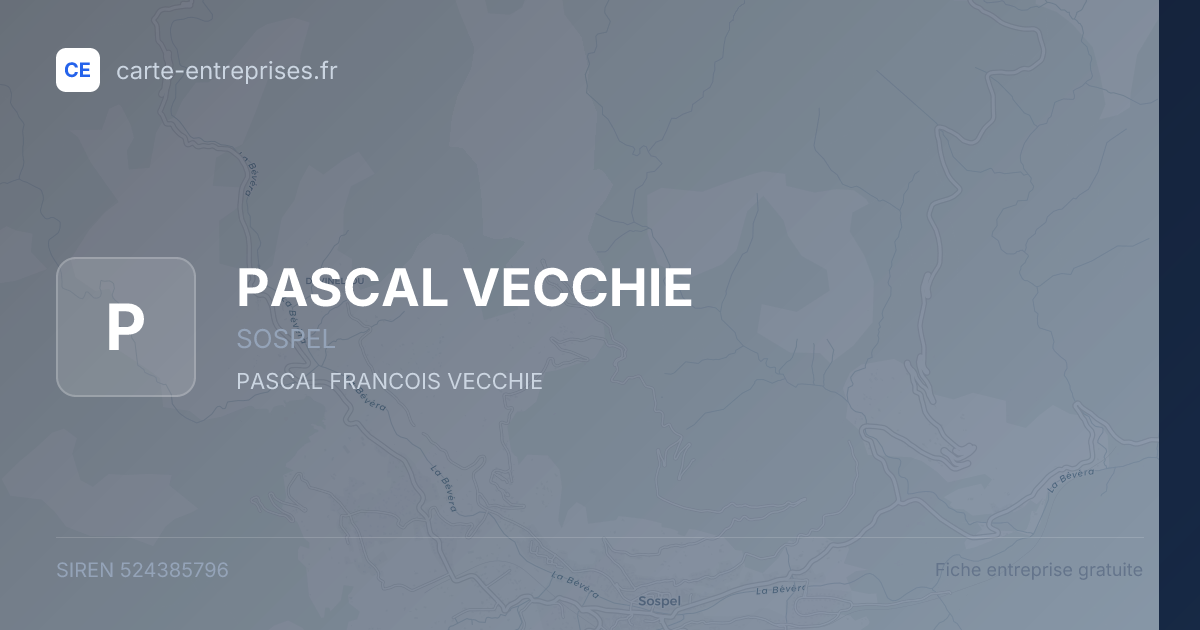PASCAL VECCHIE — 524385796 — fiche entreprise