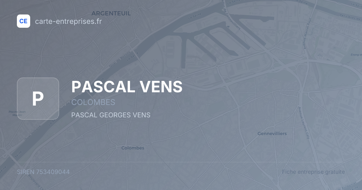 PASCAL VENS — 753409044 — fiche entreprise