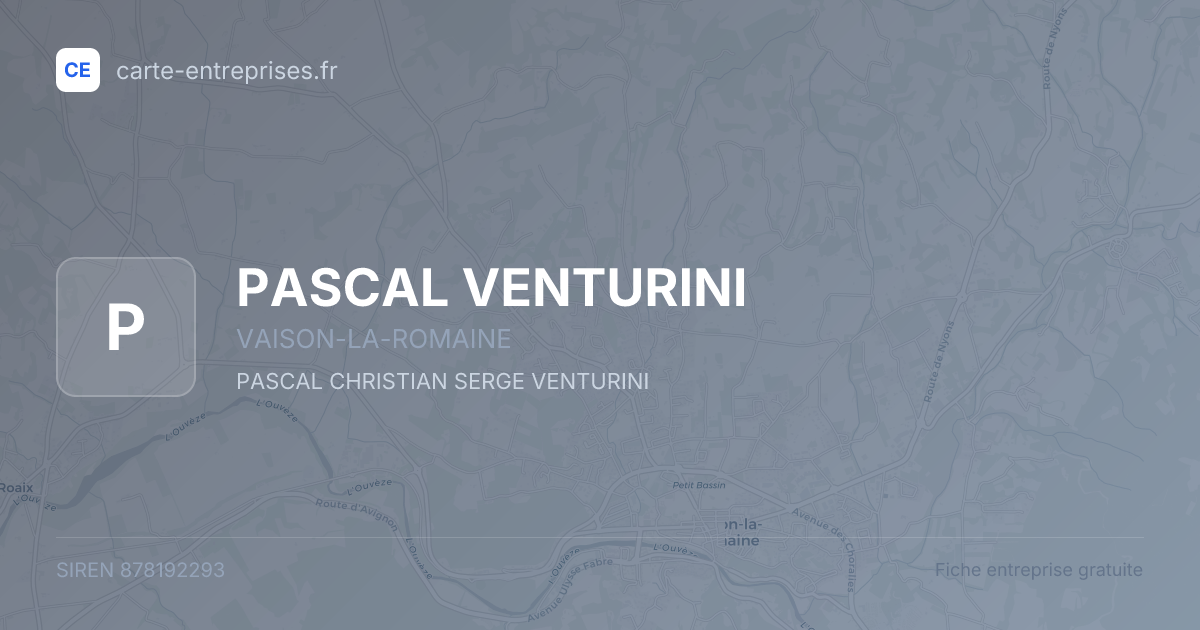 PASCAL VENTURINI — 878192293 — fiche entreprise