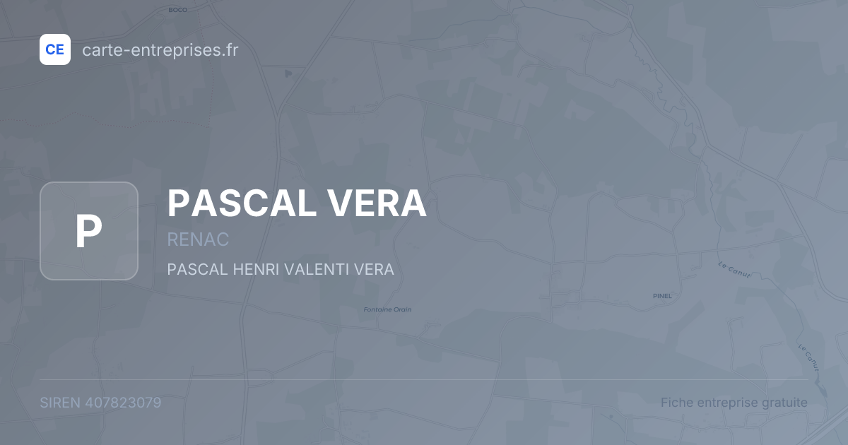 PASCAL VERA — 407823079 — fiche entreprise