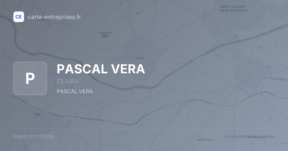 PASCAL VERA — 910756006 — fiche entreprise