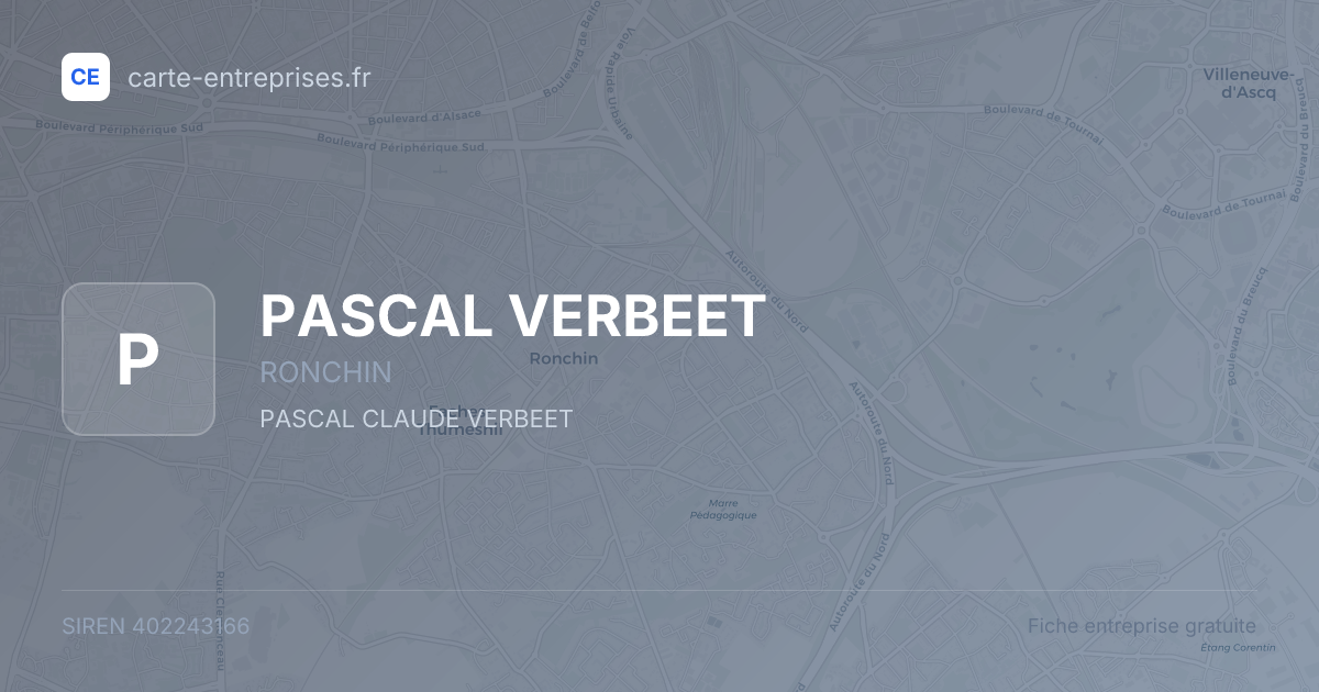 PASCAL VERBEET — 402243166 — fiche entreprise