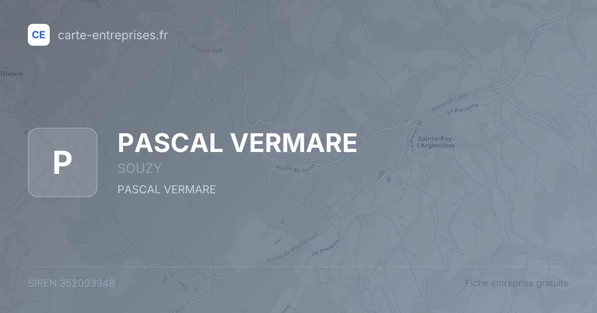 PASCAL VERMARE — 352093348 — fiche entreprise