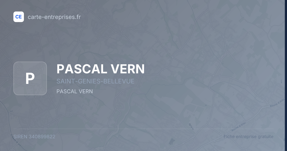 PASCAL VERN — 340899822 — fiche entreprise