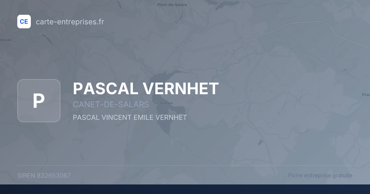 PASCAL VERNHET — 832653067 — fiche entreprise