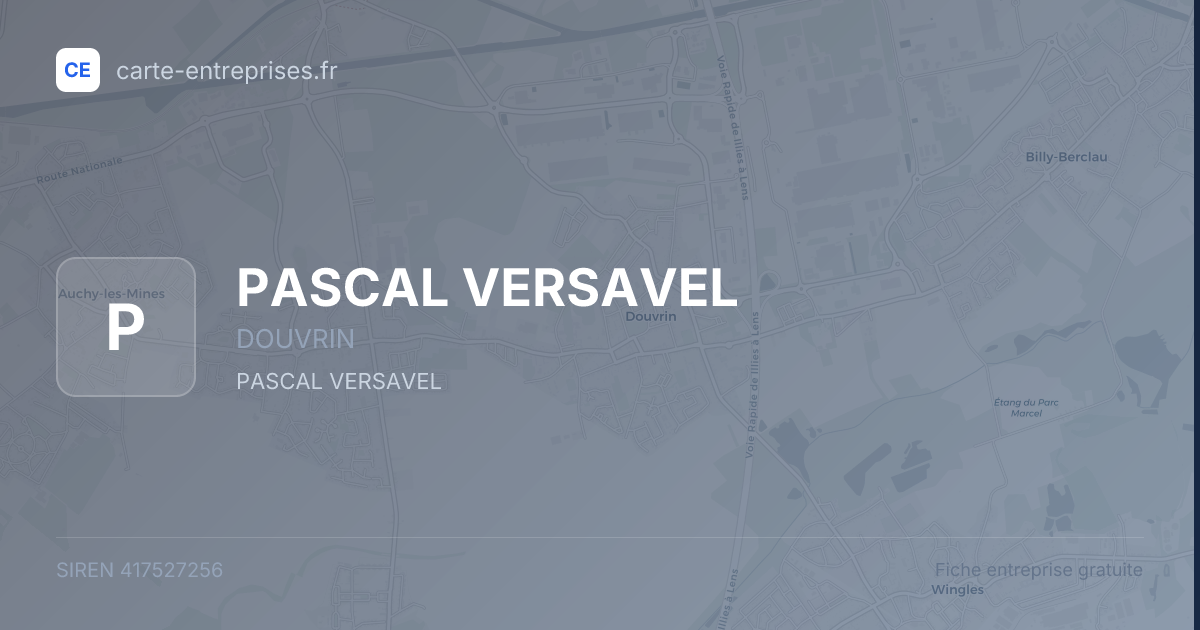 PASCAL VERSAVEL — 417527256 — fiche entreprise