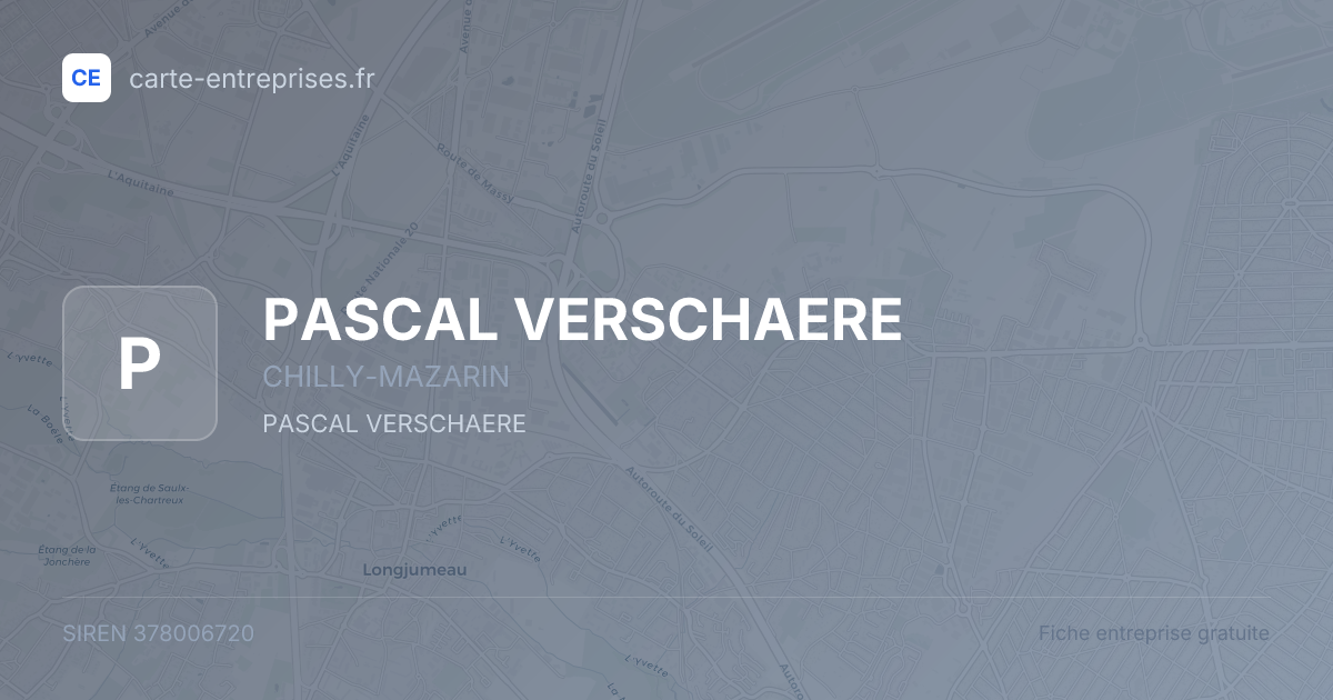 PASCAL VERSCHAERE — 378006720 — fiche entreprise
