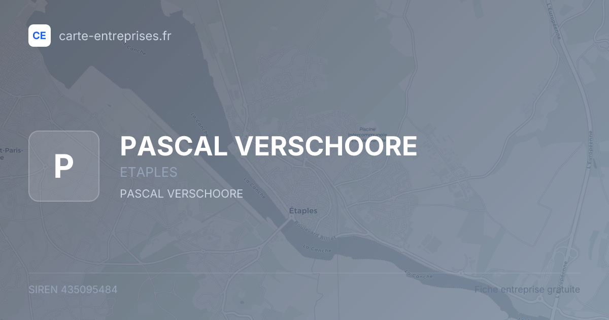 PASCAL VERSCHOORE — 435095484 — fiche entreprise