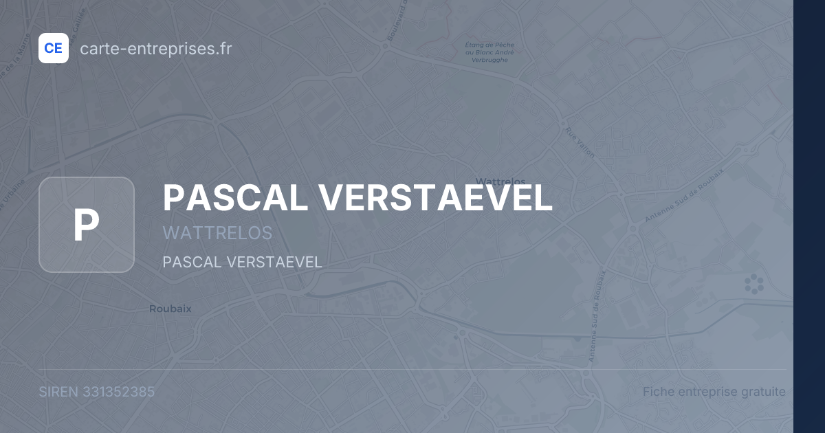 PASCAL VERSTAEVEL — 331352385 — fiche entreprise