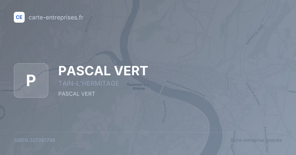 PASCAL VERT — 327261798 — fiche entreprise