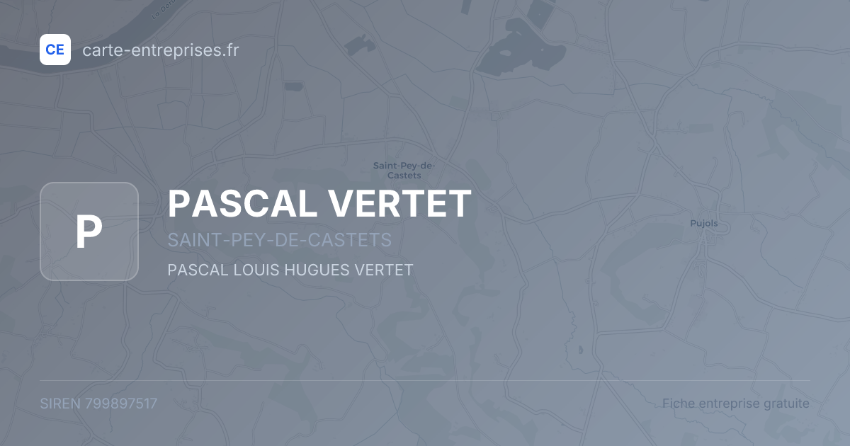 PASCAL VERTET — 799897517 — fiche entreprise