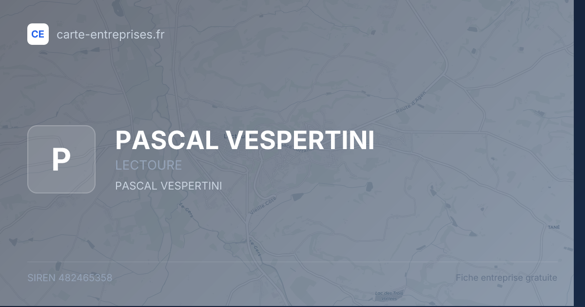 PASCAL VESPERTINI — 482465358 — fiche entreprise