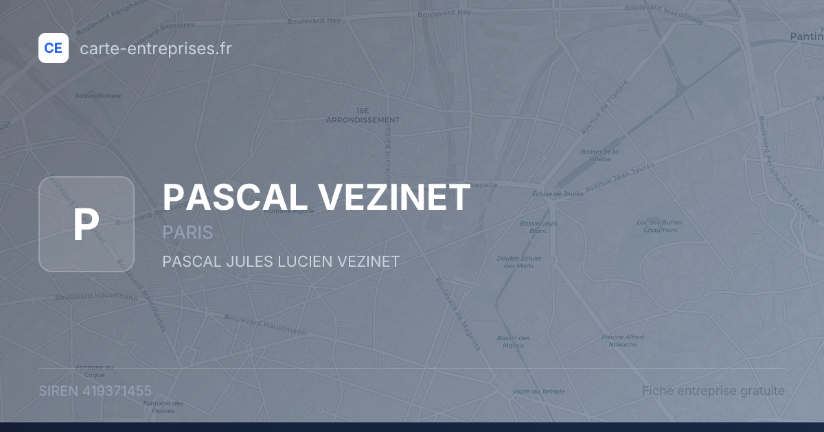 PASCAL VEZINET — 419371455 — fiche entreprise