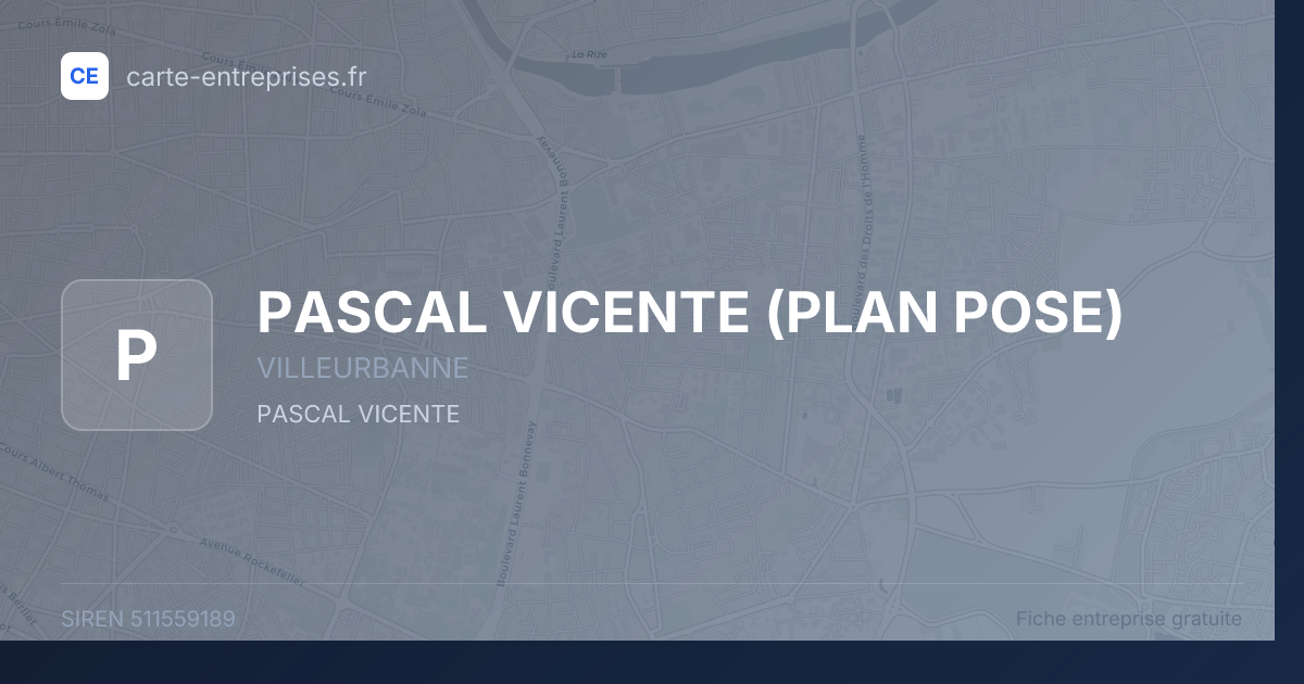 PASCAL VICENTE (PLAN POSE) — 511559189 — fiche entreprise