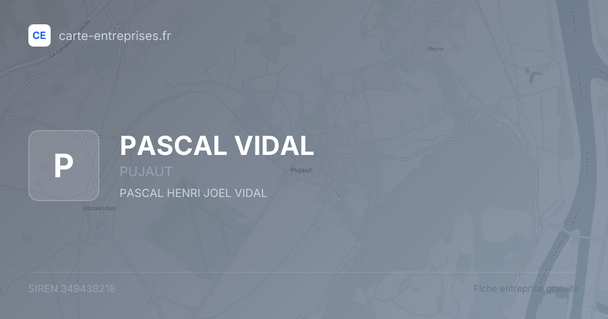 PASCAL VIDAL — 349438218 — fiche entreprise