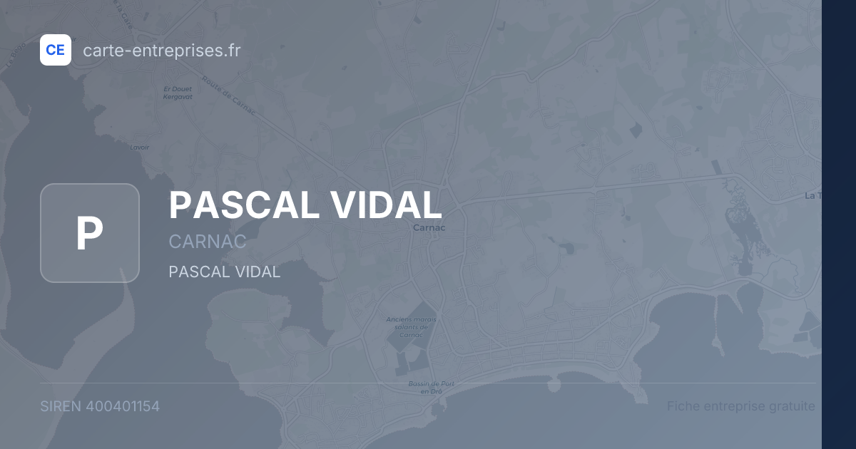 PASCAL VIDAL — 400401154 — fiche entreprise