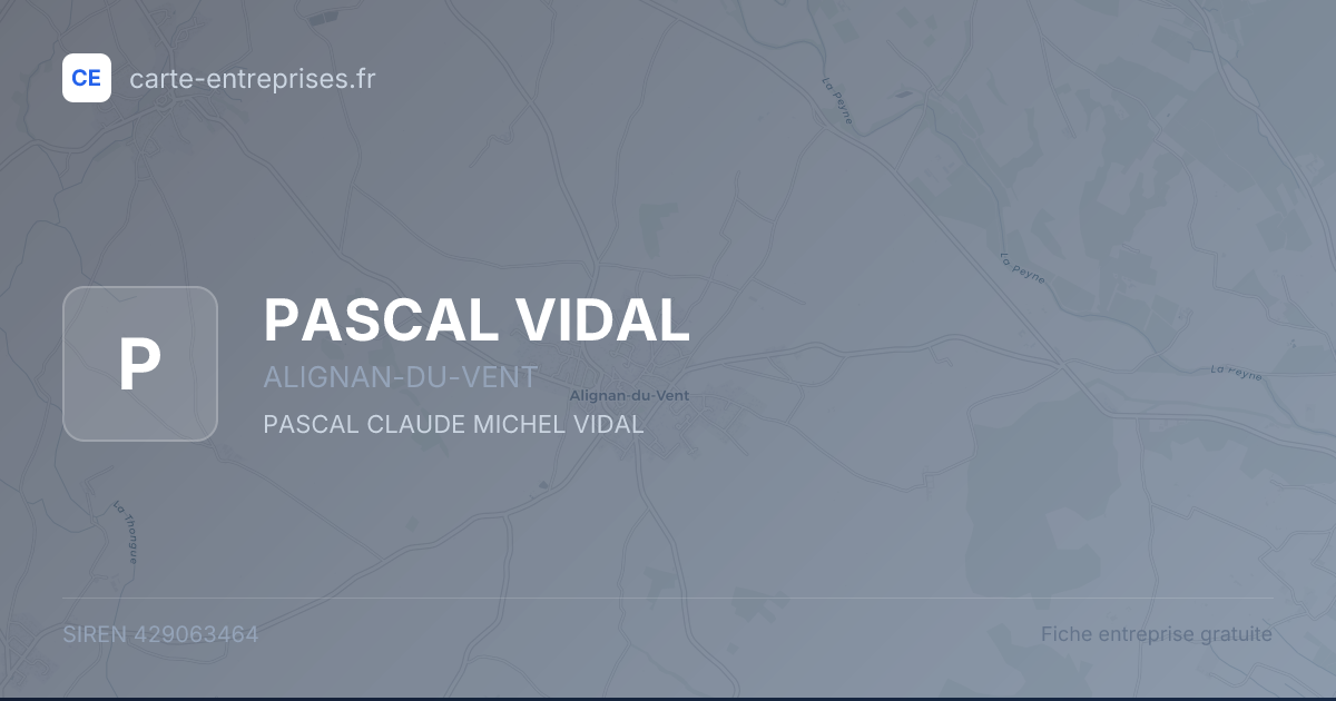 PASCAL VIDAL — 429063464 — fiche entreprise