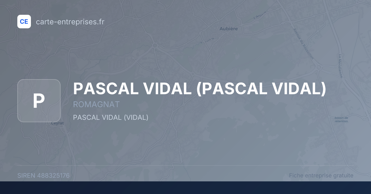 PASCAL VIDAL — 488325176 — fiche entreprise