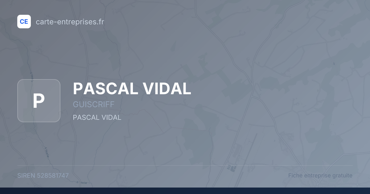 PASCAL VIDAL — 528581747 — fiche entreprise