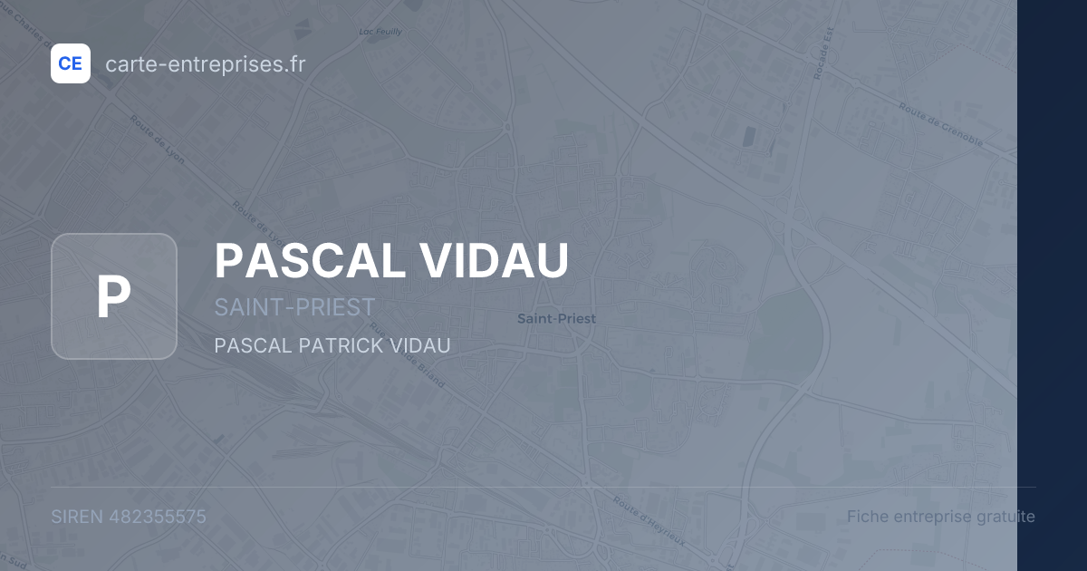 PASCAL VIDAU — 482355575 — fiche entreprise