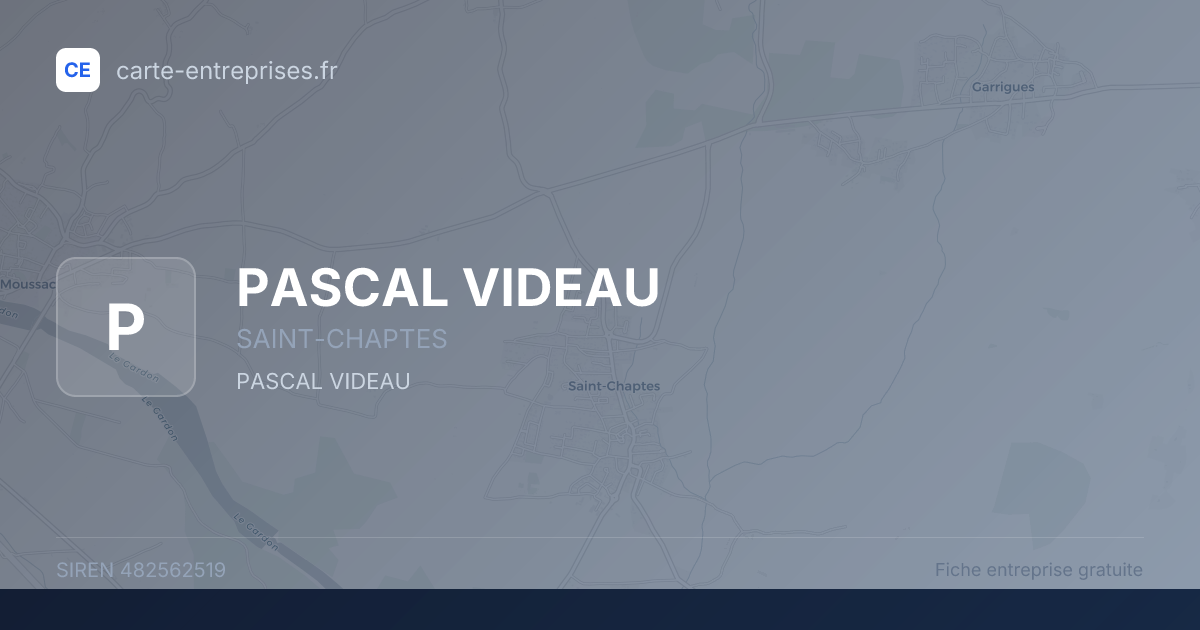 PASCAL VIDEAU — 482562519 — fiche entreprise