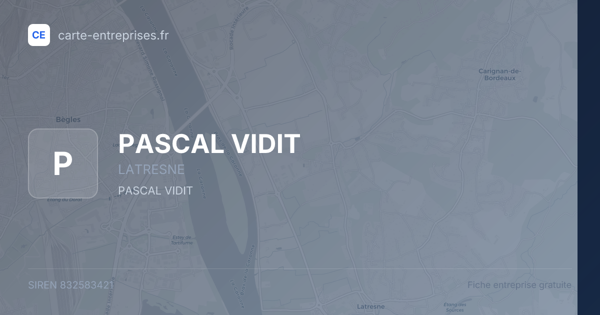 PASCAL VIDIT — 832583421 — fiche entreprise