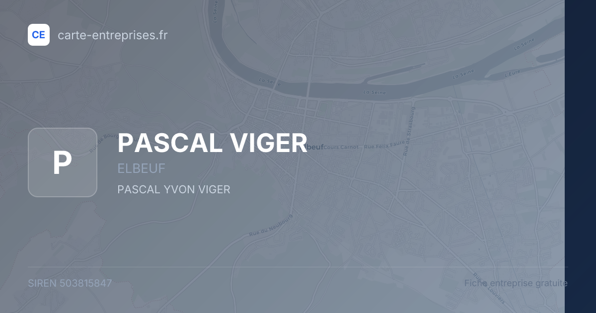 PASCAL VIGER — 503815847 — fiche entreprise