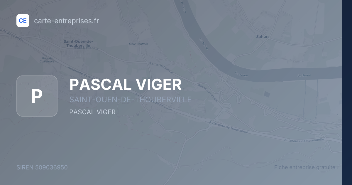 PASCAL VIGER — 509036950 — fiche entreprise